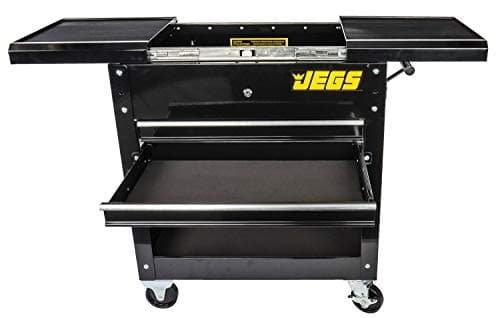 JEGS Heavy-Duty Tool Box Cart, 220 LBS Capacity, Black with Logo