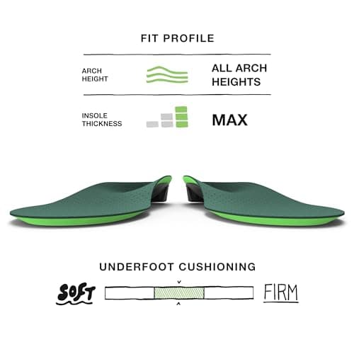 Superfeet Casual Pain Relief Insoles for Plantar Fasciitis - Trim-to-Fit Arch Support - 7.5-9 Men / 8.5-10 Women