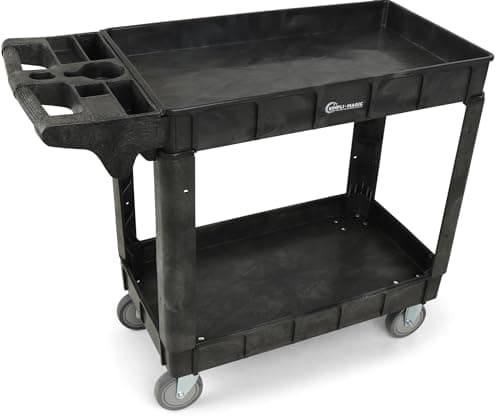 Heavy Duty SIMPLI-MAGIC Rolling Cart with Deep Shelves and Ergonomic Handle