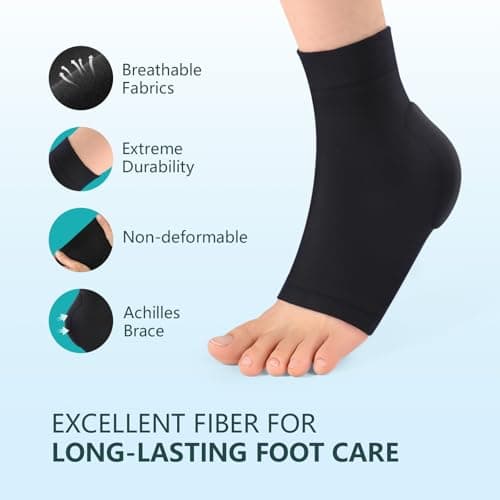 Achilles Tendon Heel Protector - Gel Compression Socks for Foot Pain - XL