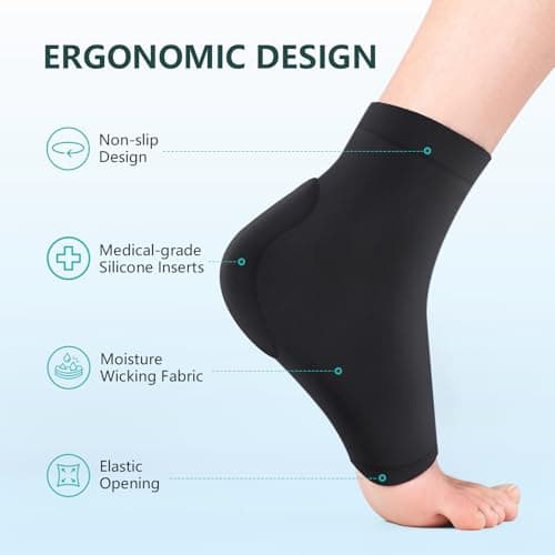 Achilles Tendon Heel Protector - Gel Compression Socks for Foot Pain - XL