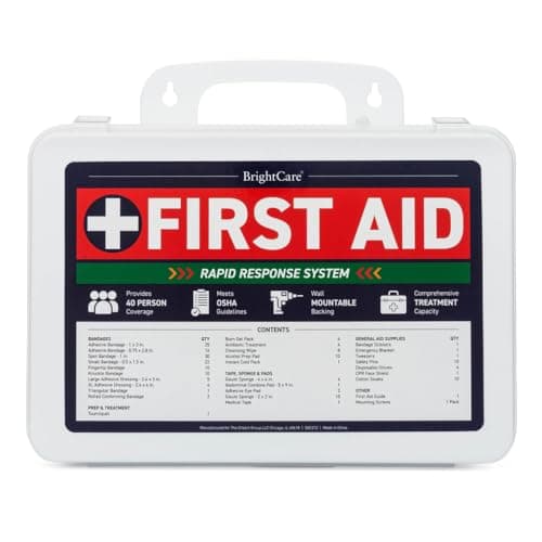 OSHA Compliant First Aid Kit, 200 Piece, Wall Mountable & Portable - Medium Case