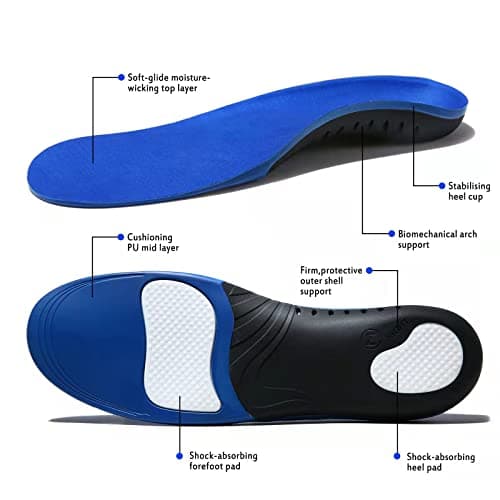 High Arch Support Insoles for Plantar Fasciitis - Men & Women Gel Orthotics