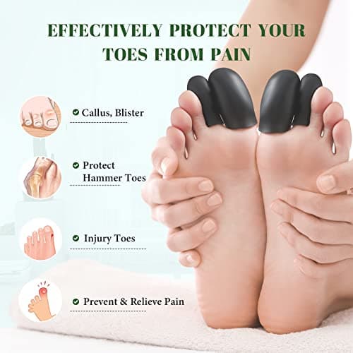 Bukihome Silicone Toe Protectors, Pain Relief for Corns & Blisters (4 L + 8 S)