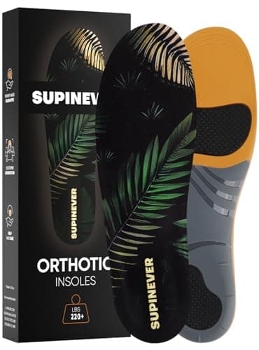 High Arch Support Plantar Fasciitis Insoles for Work Boots and Shoes (XL) — Gold