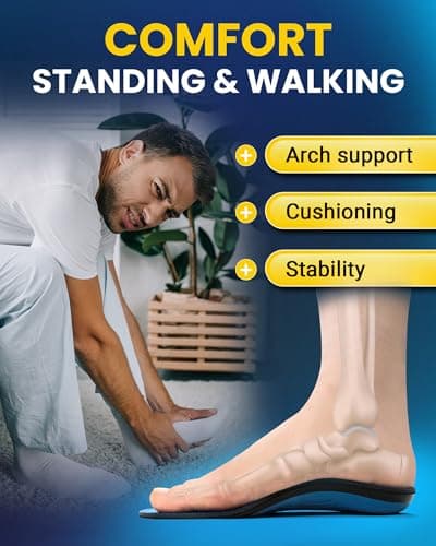 High Arch Support Shoe Inserts for Flat Feet - PCSsole Plantar Fasciitis Insoles