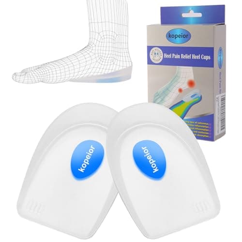 Heel Cups for Pain Relief, Silicone Gel Heel Pads for Men & Women