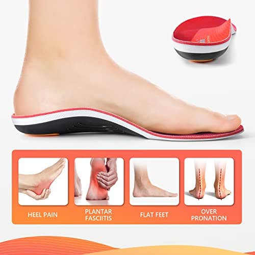PCSsole Heavy Duty Foot Pain Relief Insoles for Flat Feet, Heel Pain & Pronation Support