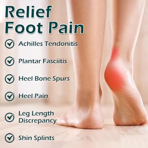 JL-Group Orthopedic Heel Inserts for Achilles Tendonitis and Plantar Fasciitis Relief (Small)