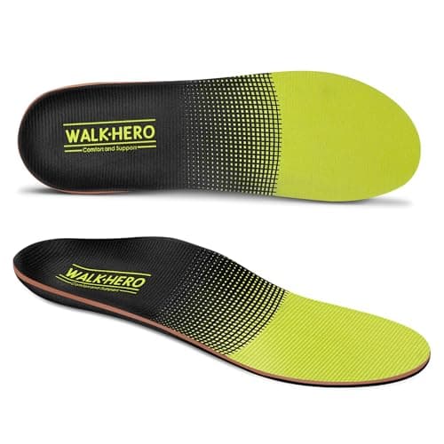 Plantar Fasciitis Foot Insoles for High and Flat Arch Support | Men's 9-9 1/2 | Women's 11-11 1/2 — Lime Yellow