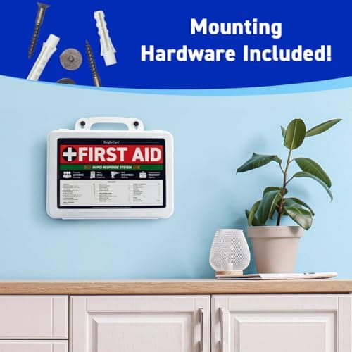 OSHA Compliant First Aid Kit, 200 Piece, Wall Mountable & Portable - Medium Case