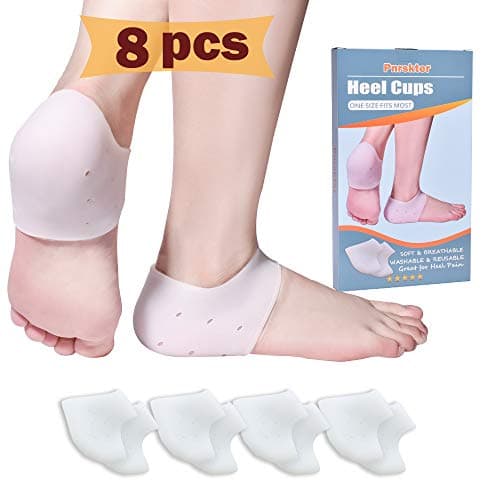 Gel Heel Cups - Plantar Fasciitis Inserts for Heel Pain (3 Pairs, FSA or HSA Eligible) — Gel Heel Cups（4 Pairs）