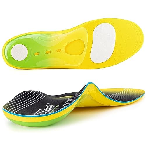 Heavy Duty PCSsole Support Insoles for Men & Women, 220+ lbs High Arch Pain Relief, Flat Feet Orthotic — Yellow
