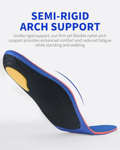 WalkHero Arch Supports - Plantar Fasciitis Pain Relief, Orthotic Inserts for All-Day Standing Comfort | Men's 6-6.5 | Wo