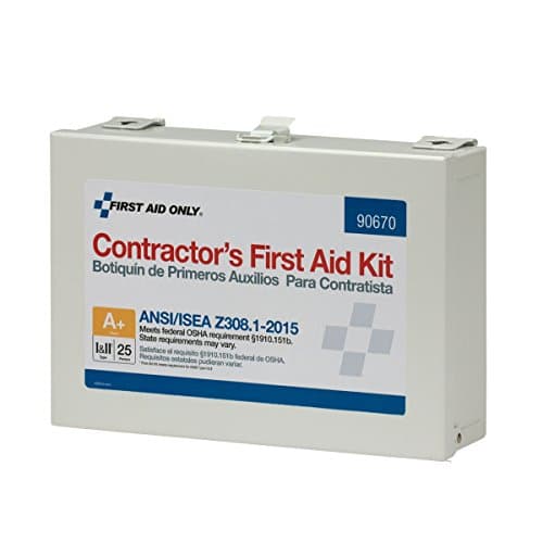 25-Person ANSI A+ Contractor Emergency First Aid Kit for Home Renovation, Job Sites, and Construction Vehicles, 182 Piec