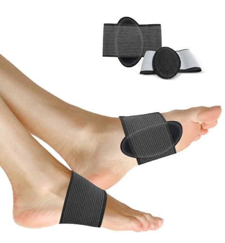 Arch Support Brace - Non-Slip Plantar Fasciitis Sleeve (Black, Medium)