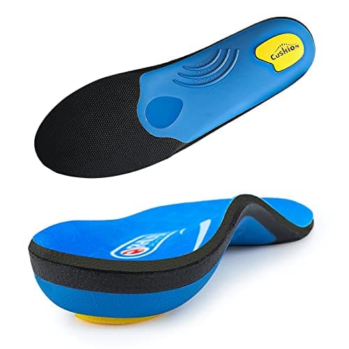 High-Arch Support Inserts for Plantar Fasciitis Relief & Metatarsal Pain, 260mm Size 7 — Blue