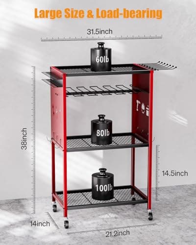 Heavy-Duty Power Tool Storage Cart with Wheels - Large Rolling Organizer for Garage