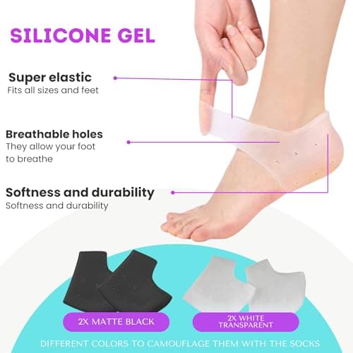 Shoe Heel Protectors - 2 Pairs Gel Pads for Heels