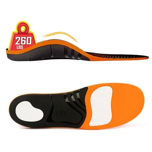 High Arch Support Insoles for All-Day Standing, Plantar Fasciitis Pain Relief — Orange