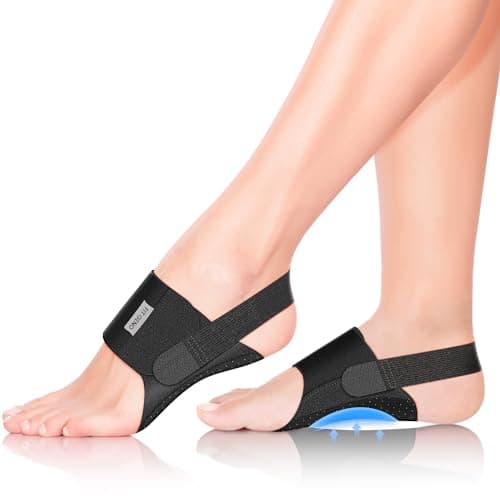 Upgraded Non-Slip Arch Support Inserts for Plantar Fasciitis Relief - Adjustable with Gel Pads for Flat Feet and High Ar — Charcoal