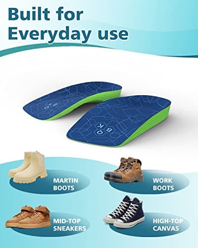 BKB High Arch Support Insoles, Plantar-Fasciitis Relief for Flat Feet and Overpronation