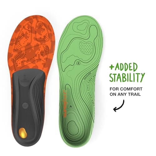Superfeet Hike Support Insoles - Trim-to-Fit Carbon Fiber Orthotics - 9.5-11 Men, 10.5-12 Women