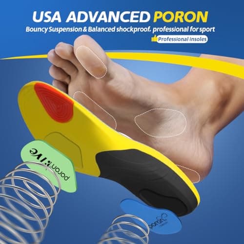 Heavy Duty Plantar Fasciitis Insoles for Men & Women - Arch Support & Foot Pain Relief L