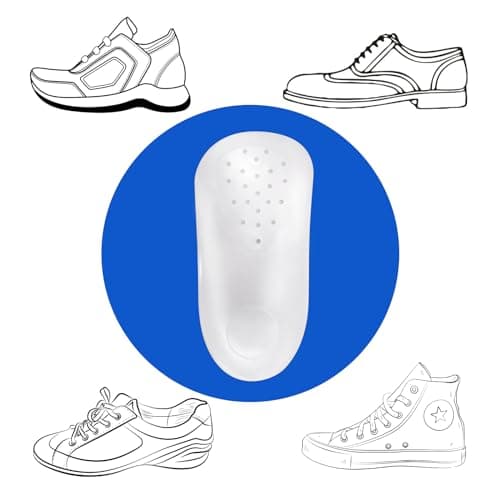 3/4 Arch Support Orthotics Relieve Plantar Fasciitis & Foot Pain (White, Men 6-8.5/Women 8-10.5)