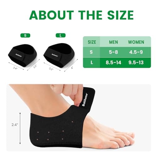 Heel Protectors for Plantar Fasciitis Pain Relief - Bukihome Gel Cups for Men and Women