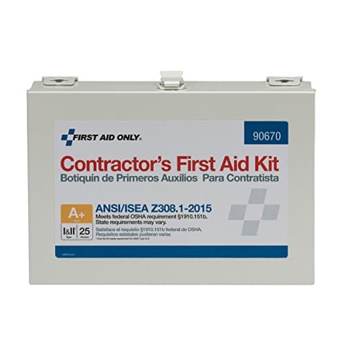 25-Person ANSI A+ Contractor Emergency First Aid Kit for Home Renovation, Job Sites, and Construction Vehicles, 182 Piec