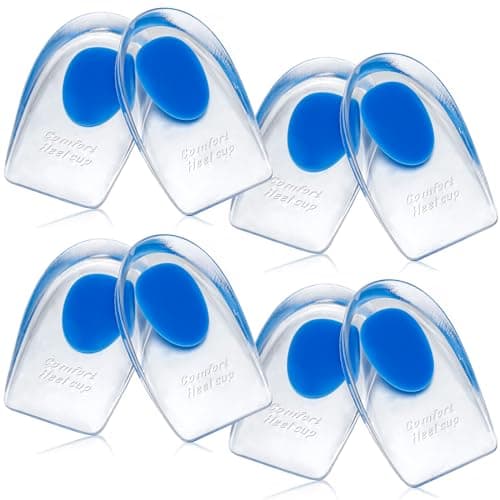 Silicone Heel Pads for Heel Pain Relief (4 Pairs, Small/Medium) for Men and Women — Large