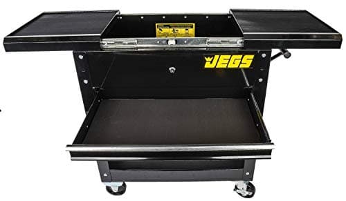 JEGS Heavy-Duty Tool Box Cart, 220 LBS Capacity, Black with Logo