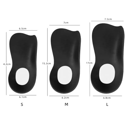High Arch Supports Orthotics Shoe Insoles, Relieve Foot Pain & Over-Pronation(S/M/L)-bkM