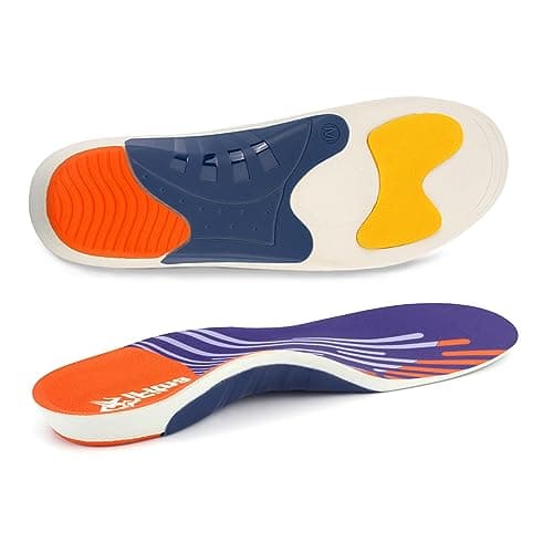iFitna High Arch Support Insoles for Flat Feet Pain Relief (Men/Women) — Orange