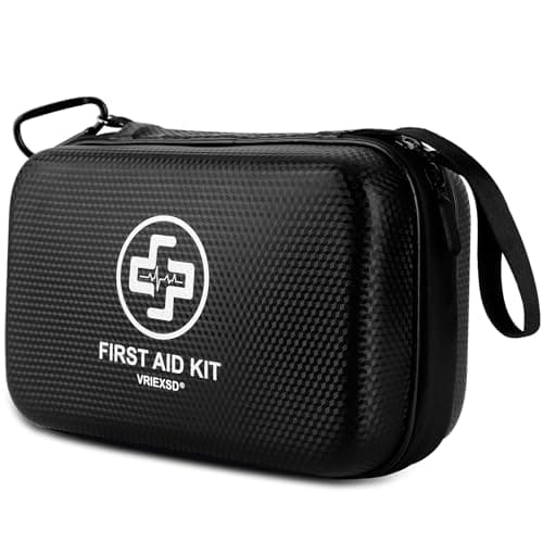 Premium 320 Piece Waterproof First Aid Kit for Home, Camping, Cars, Hiking, Travel, Emergencies - Red — Black