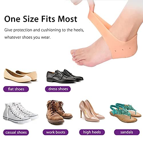 Silicone Gel Heel Protectors, 4 Pairs for Blister Prevention & Pain Relief
