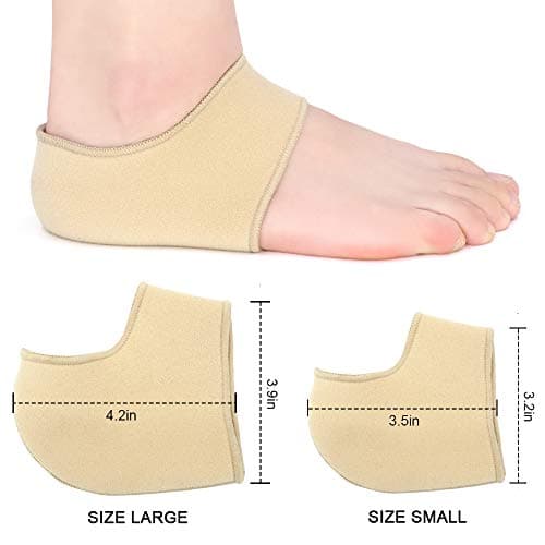 SQHT Women's & Men's Heel Protectors for Cracked Heels, Plantar Fasciitis, Heel Spurs, Size Large
