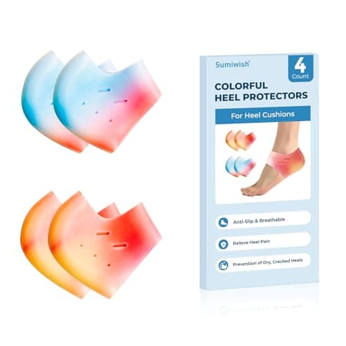 Sumiwish 6 PCS Thick Heel Cushions for Pain Relief, Plantar Fasciitis & Heel Spurs — Rainbow Colors