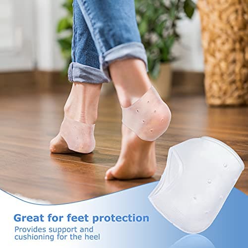 Gel Heel Protectors for Plantar Fasciitis Relief (White)