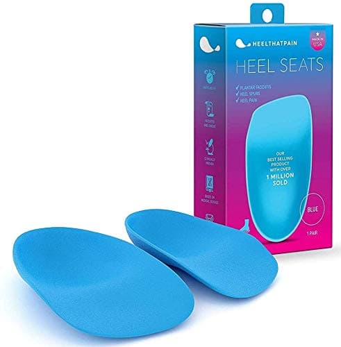Heel Seats by Heel That Pain | Foot Orthotic Inserts for Heel Pain, Plantar Fasciitis and Heel Spurs — Blue Firm Rubber