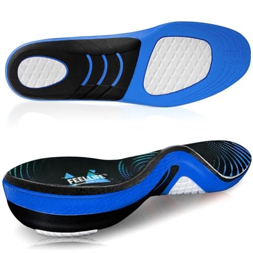 Plantar Fasciitis Relief Shoe Insoles, Arch Support for Men and Women — Black & Blue