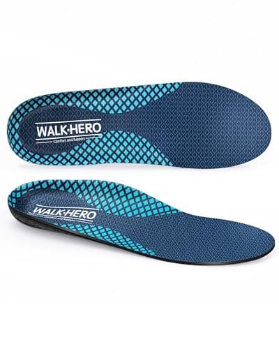Walkhero High Arch Support Insoles, Blue, Relieve Plantar Fasciitis and Foot Fatigue (Men's 6-6 1/2 | Women's 8-8 1/2) — Blue Gray