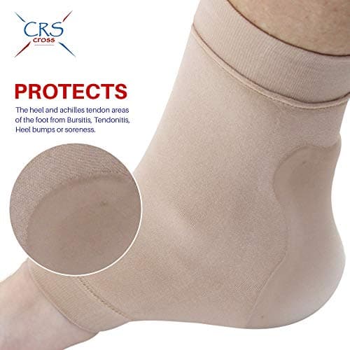CRS Cross Achilles Heel Gel Sleeve - Premium Padding for Haglunds Bump, Tendonitis, and Bursitis Protection