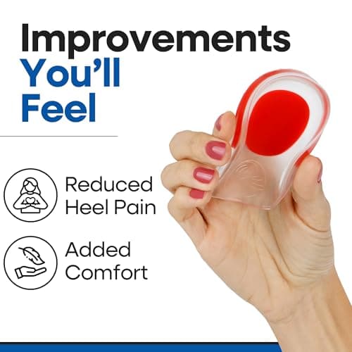 Plantar Fasciitis Pain Relief Gel Pads for Heel Spurs (Small/Medium 1 Pair)