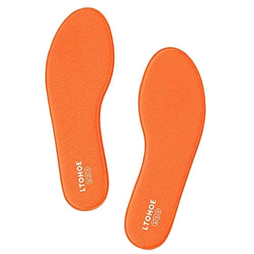 Memory Foam Shoe Insoles for Men's Work, Running & Hiking Boots, US Size 11 — Men Orange-8mm