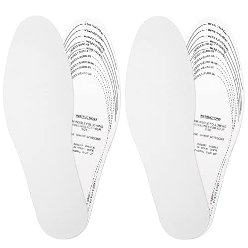 Sibba Breathable Memory Foam Shoe Insoles, Cut to Size for Men Women Sports Running Size 36-46 — White
