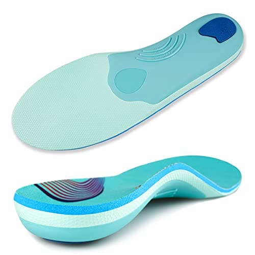 High-Arch Support Inserts for Plantar Fasciitis Relief & Metatarsal Pain, 260mm Size 7 — Green