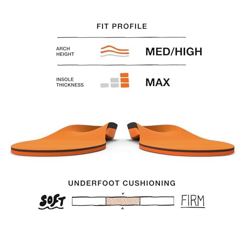 Superfeet All-Purpose High Impact Support Insoles (Orange) - Trim-To-Fit Arch Support Insert