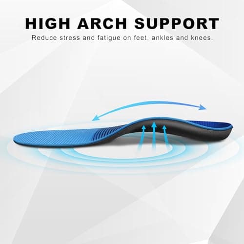 Plantar Fasciitis Foot Insoles for High and Flat Arch Support | Men's 9-9 1/2 | Women's 11-11 1/2